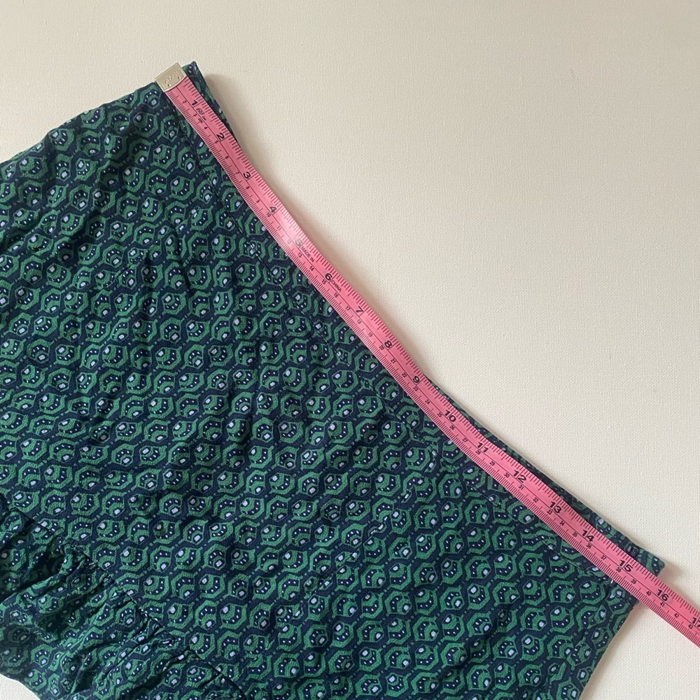 Green Patterned Asymmetrical Ruffle Mini Skirt - image 7